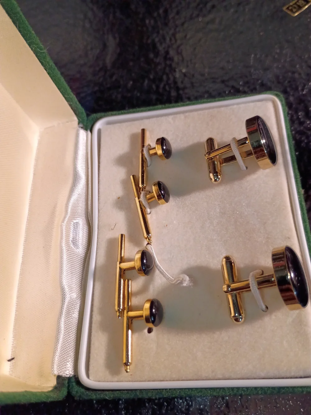 Vintage Giorgio Patrino Gold-Plated Formal Tuxedo Set – Cufflinks & 4 Shirt Stud